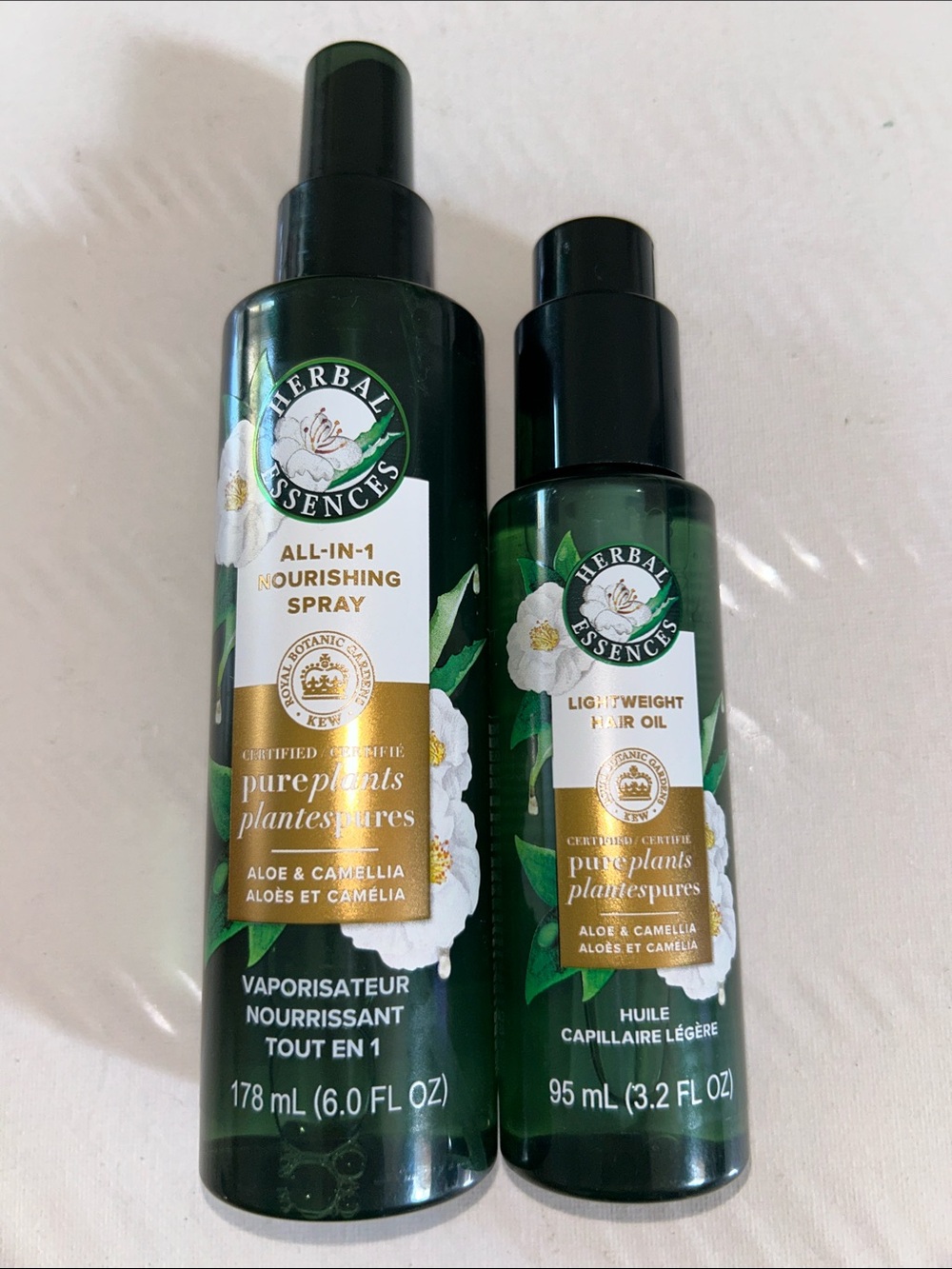 2x Herbal Essences Pure Plant Nourishing Spray and Lightweight Hair Oil Duo